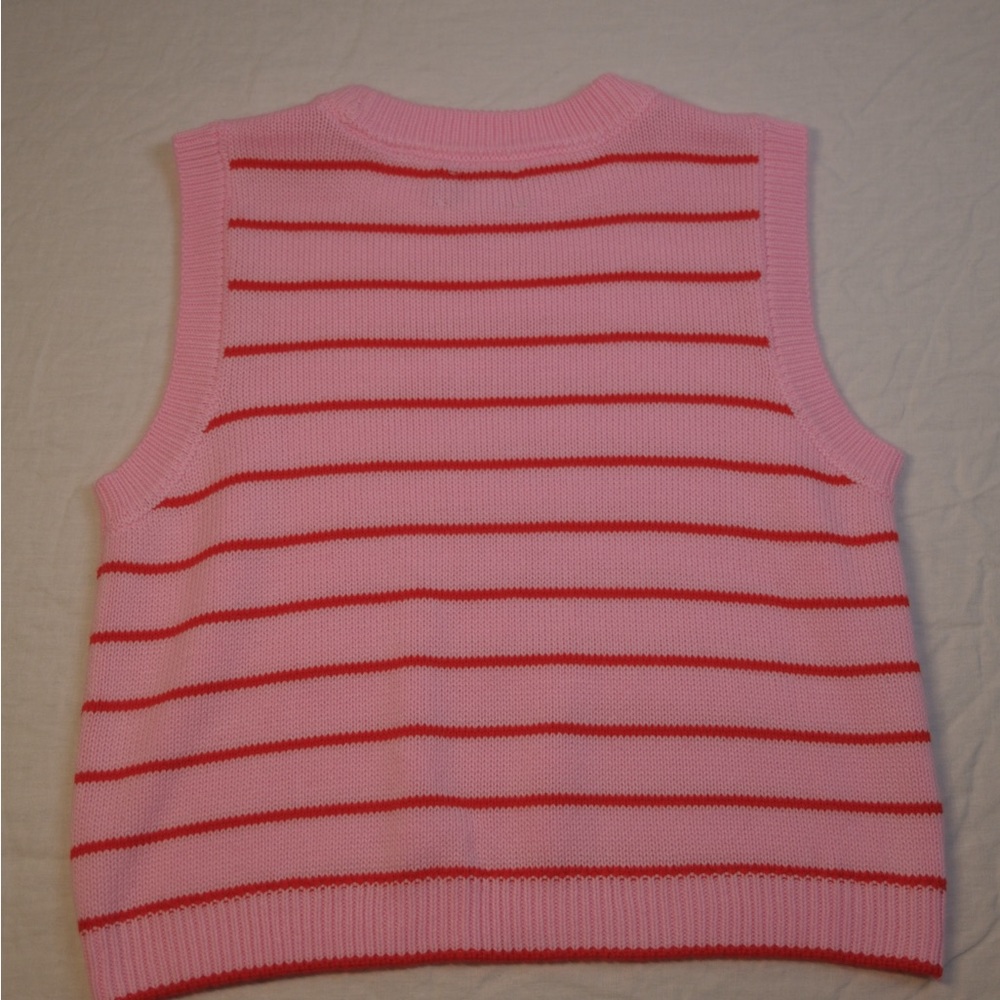 ASOS Pink and Red Striped Sleeveless Sweater - Picture 2 of 7